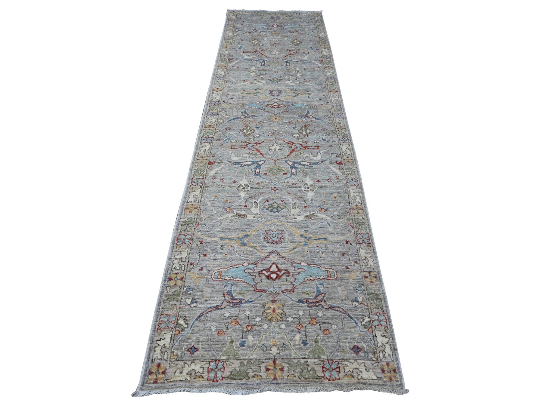 Bidjar Traditional hand-knotted wool runner in Gray, 3'0" x 11'7", SKU O088906