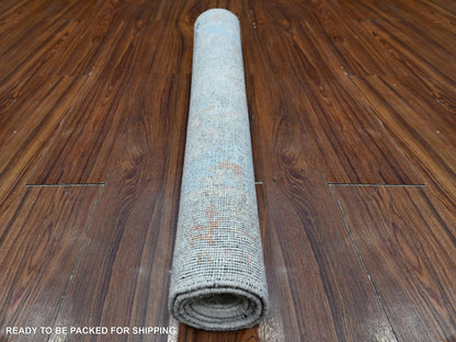 Grey 3'1" x 4'11" Oushak And Peshawar Hand knotted Wool Rug - Sku: O088909