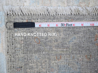 Grey 3'1" x 4'11" Oushak And Peshawar Hand knotted Wool Rug - Sku: O088909