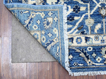 Heriz Traditional hand-knotted wool runner in Blue, 4'1" x 9'6", SKU O088911