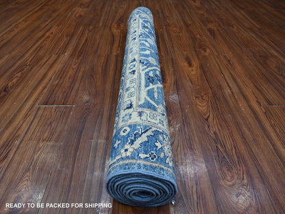 Heriz Traditional hand-knotted wool runner in Blue, 4'1" x 9'6", SKU O088911