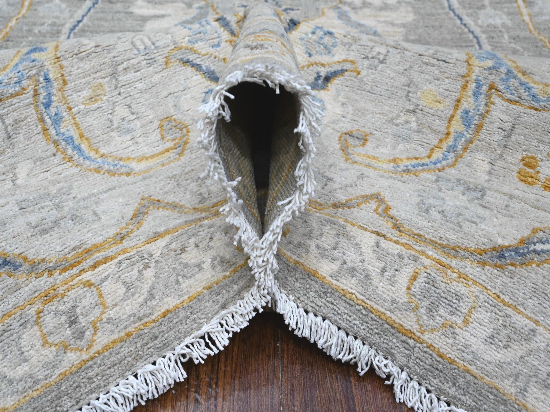 Peshawar hand-knotted wool rug in Gray, 9'0" x 11'7", SKU O088954