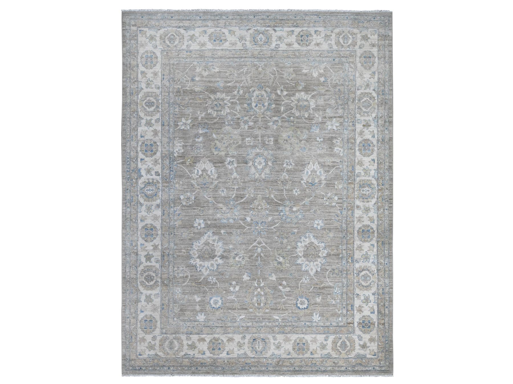 Peshawar hand-knotted wool rug in Gray, 9'0" x 11'10", SKU O088958