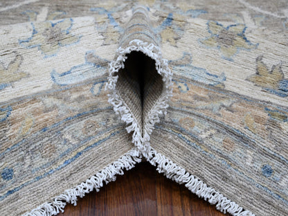 Grey 9'0" x 11'10" Oushak And Peshawar Hand knotted Wool Rug - Sku: O088958