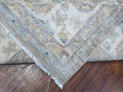 Grey 9'0" x 11'10" Oushak And Peshawar Hand knotted Wool Rug - Sku: O088958