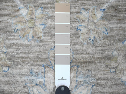 Grey 9'0" x 11'10" Oushak And Peshawar Hand knotted Wool Rug - Sku: O088958