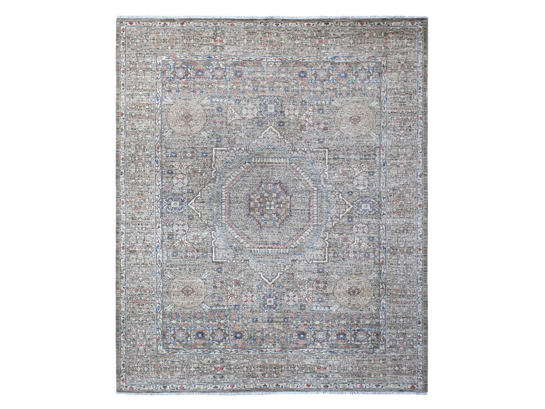 Mamluk Traditional hand-knotted wool rug in Gray, 8'3" x 10'0", SKU O088962