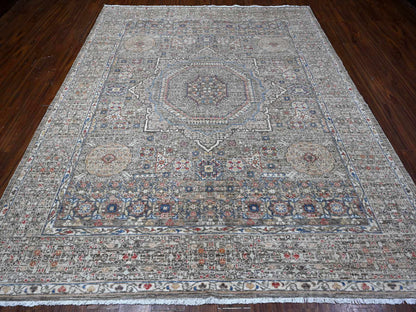 Grey 8'3" x 10'0" Traditional Hand knotted Wool Rug - Sku: O088962
