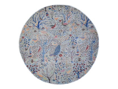Grey 9'11" x 10'2" Oushak And Peshawar Hand knotted Wool Rug - Sku: O088973
