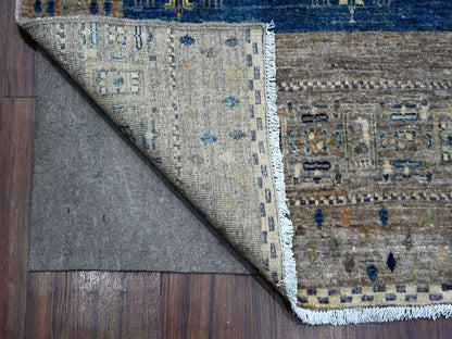 Grey 9'1" x 11'8" Tribal & Geometric Hand knotted Wool Rug - Sku: O088975