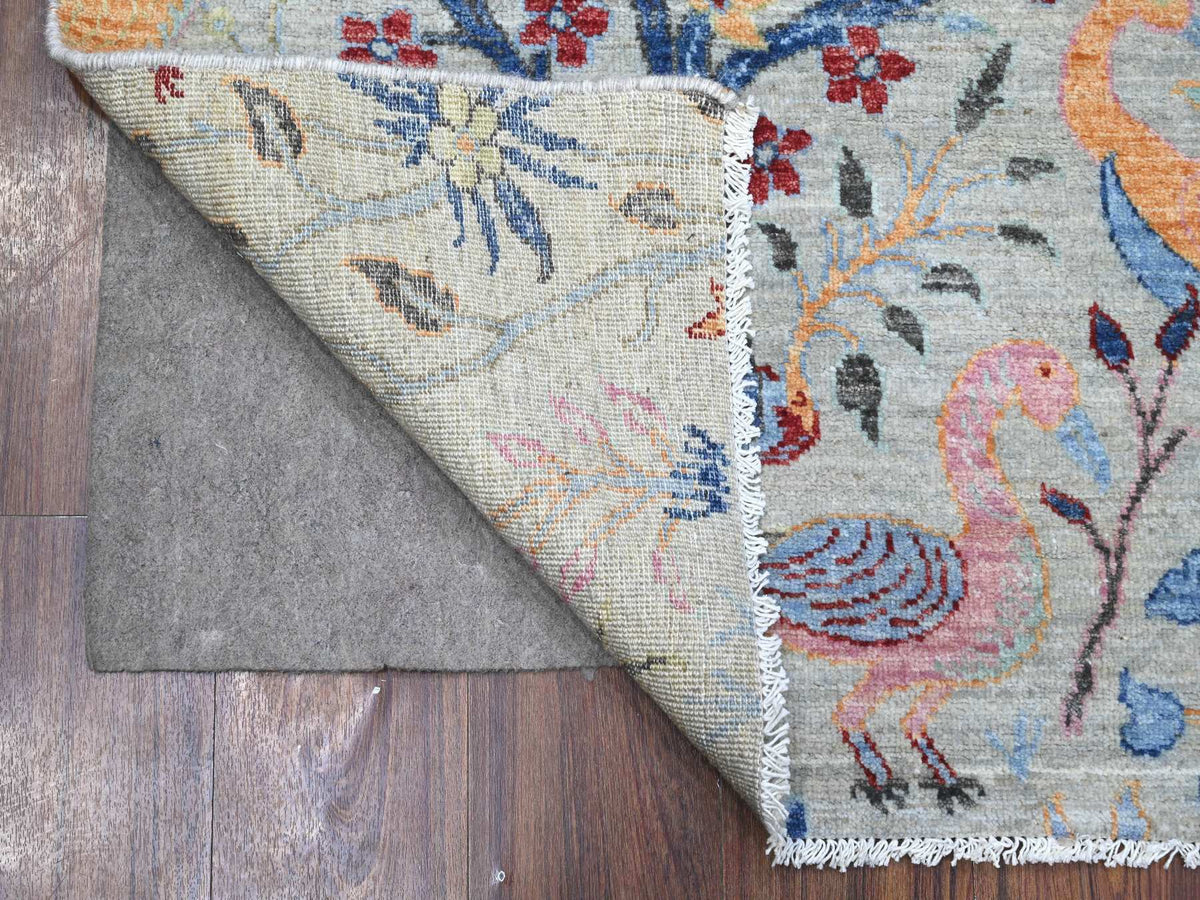 Peshawar hand-knotted wool rug in Gray, 6'0" x 6'1", SKU O088995