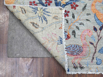 Peshawar hand-knotted wool rug in Gray, 6'0" x 6'1", SKU O088995
