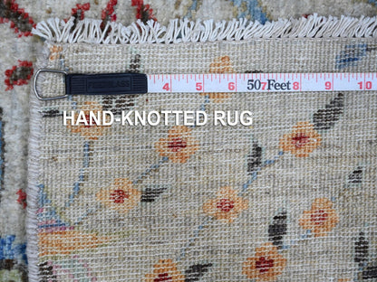 Grey 6'0" x 6'1" Oushak And Peshawar Hand knotted Wool Rug - Sku: O088995