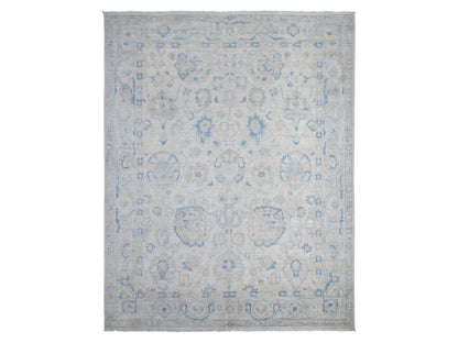 Ivory 9'10" x 12'4" Oushak And Peshawar Hand knotted Wool Rug - Sku: O089002