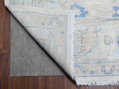 Ivory 9'10" x 12'4" Oushak And Peshawar Hand knotted Wool Rug - Sku: O089002