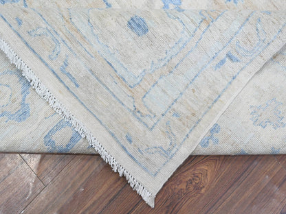Ivory 9'10" x 12'4" Oushak And Peshawar Hand knotted Wool Rug - Sku: O089002