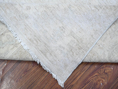 Grey 8'1" x 9'9" Oushak And Peshawar Hand knotted Wool Rug - Sku: O089003