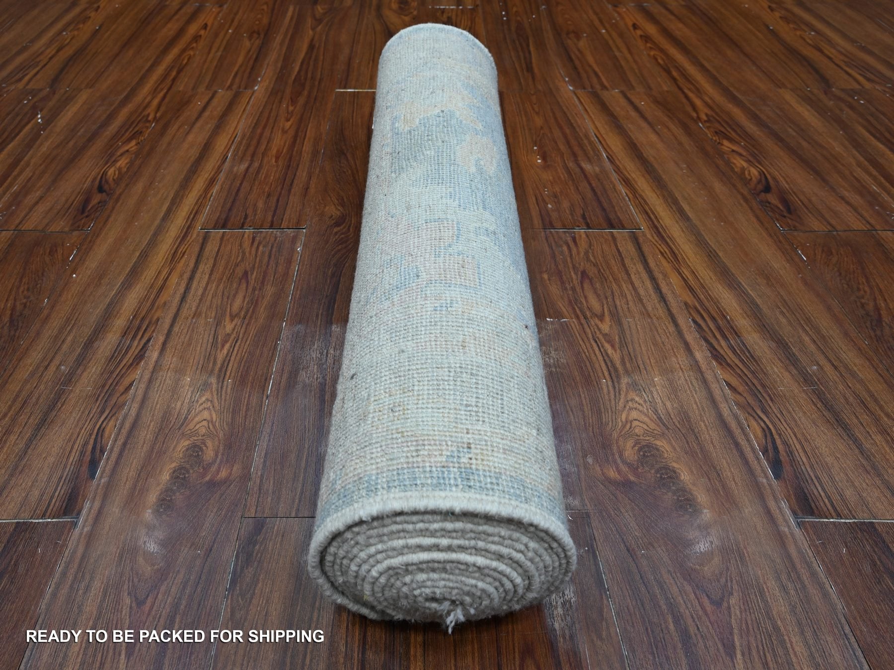 Oushak hand-knotted wool rug in Blue, 2'10" x 15'5", SKU O089007