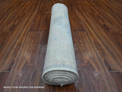 Oushak hand-knotted wool rug in Blue, 2'10" x 15'5", SKU O089007