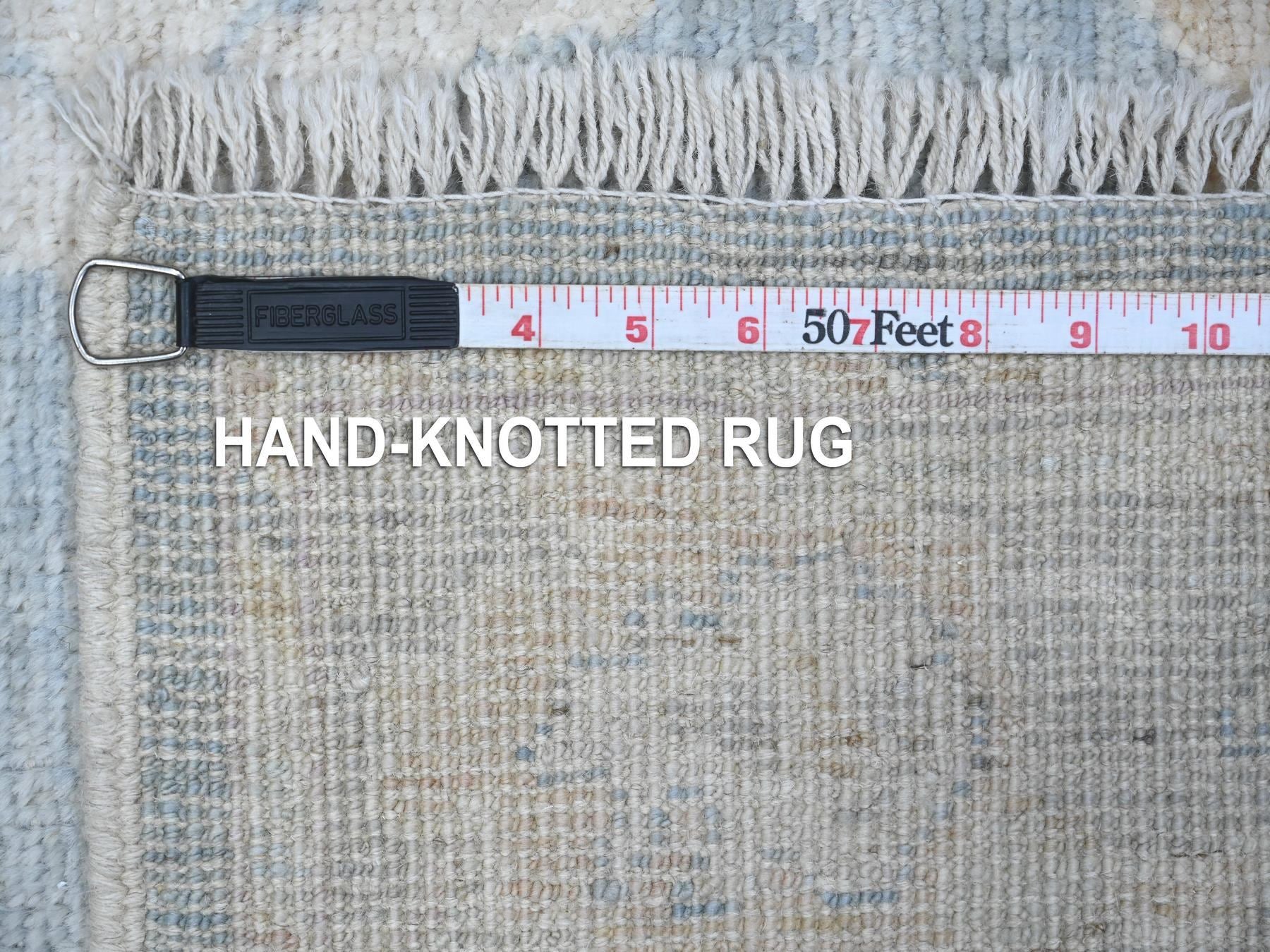 Oushak hand-knotted wool rug in Blue, 2'10" x 15'5", SKU O089007