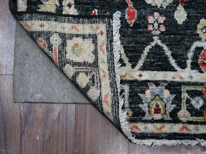 Oushak hand-knotted wool rug in Black, 2'10" x 11'11", SKU O089008