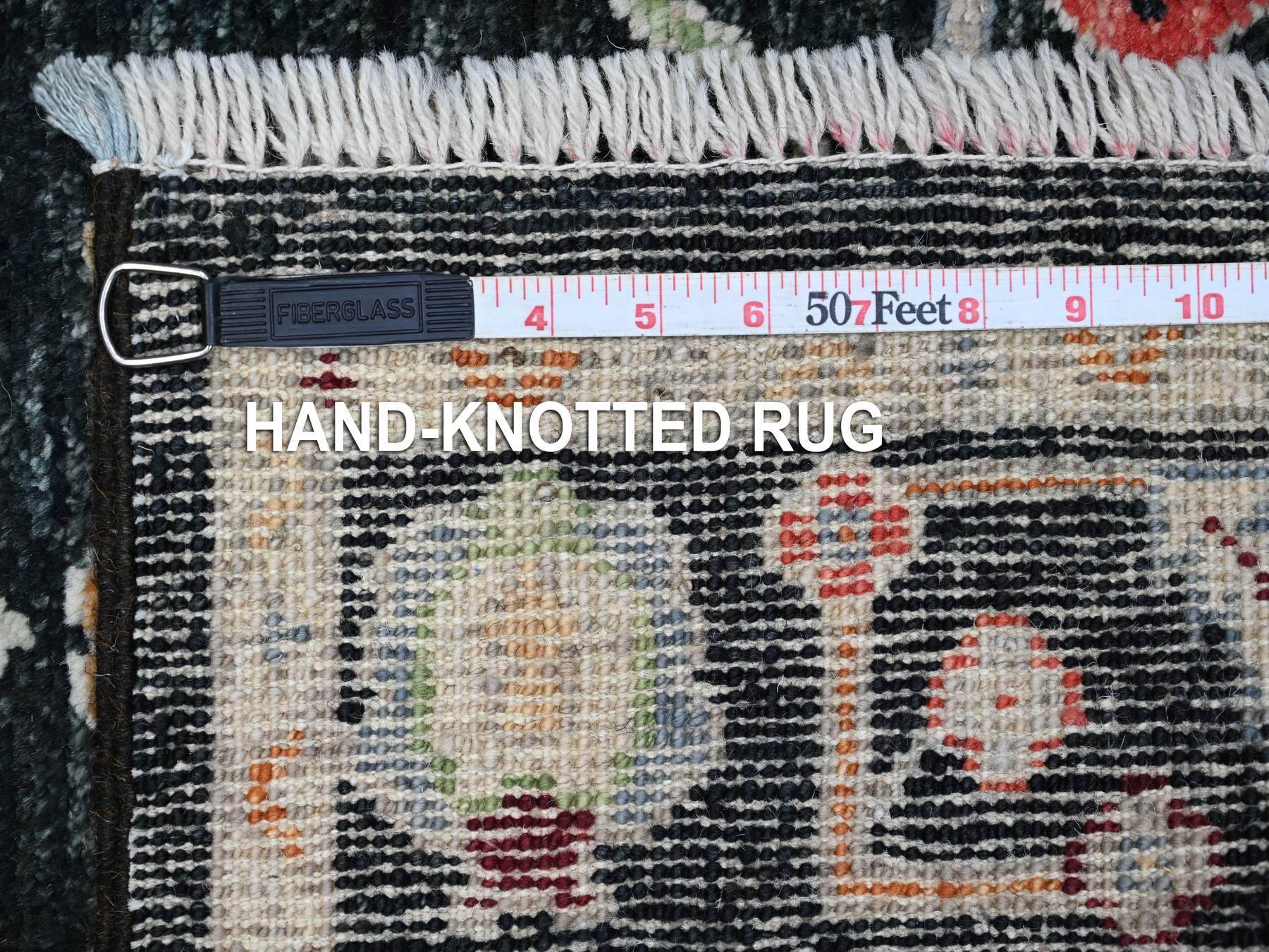 Oushak hand-knotted wool rug in Black, 2'10" x 11'11", SKU O089008