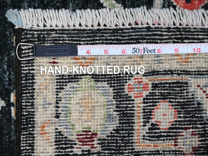 Oushak hand-knotted wool rug in Black, 2'10" x 11'11", SKU O089008