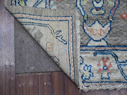 Oushak hand-knotted wool runner in Gray, 2'8" x 11'9", SKU O089025