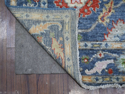 Oushak hand-knotted wool runner in Blue, 4'1" x 11'9", SKU O089029