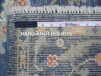 Blue 4'1" x 11'9" Oushak And Peshawar Hand knotted Wool Rug - Sku: O089029