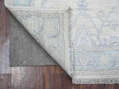 Ivory 2'7" x 8'2" Oushak And Peshawar Hand knotted Wool Rug - Sku: O089032