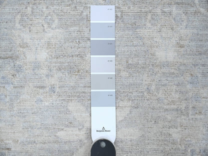 Grey 2'6" x 9'10" Oushak And Peshawar Hand knotted Wool Rug - Sku: O089034