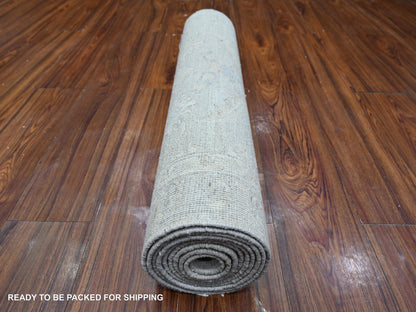 Peshawar hand-knotted wool runner in Gray, 2'6" x 9'10", SKU O089034
