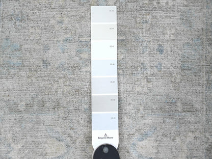 Grey 1'9" x 3'0" Oushak And Peshawar Hand knotted Wool Rug - Sku: O089037