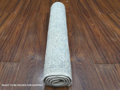 Grey 1'9" x 3'0" Oushak And Peshawar Hand knotted Wool Rug - Sku: O089037