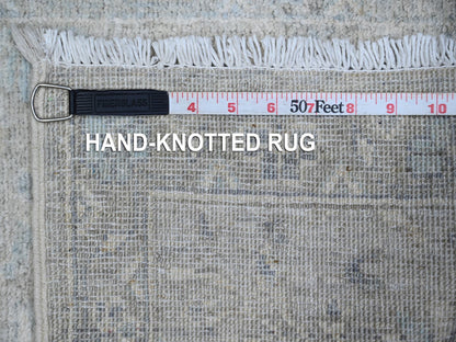 Grey 1'9" x 3'0" Oushak And Peshawar Hand knotted Wool Rug - Sku: O089037