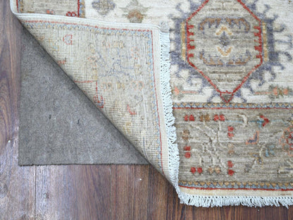 Karajeh Traditional hand-knotted wool rug in Ivory, 2'11" x 5'1", SKU O089039