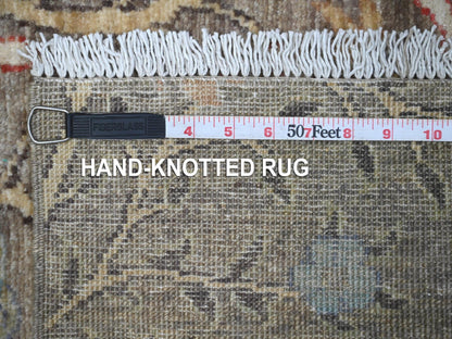 Grey 3'1" x 5'1" Oushak And Peshawar Hand knotted Wool Rug - Sku: O089060