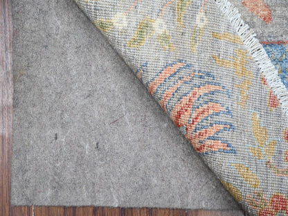 Grey 5'1" x 5'1" Oushak And Peshawar Hand knotted Wool Rug - Sku: O089075