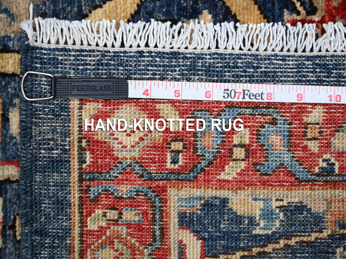 Bidjar Oushak / Peshawar hand-knotted wool runner in Blue, 3'2" x 19'5", SKU O089077