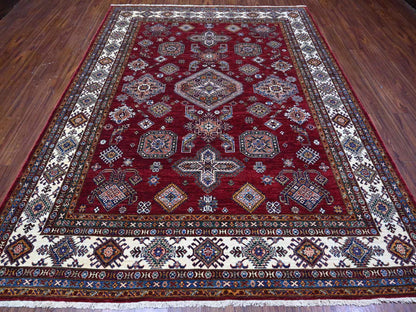 Red 8'1" x 10'3" Tribal Hand knotted Wool Rug - Sku: O089092