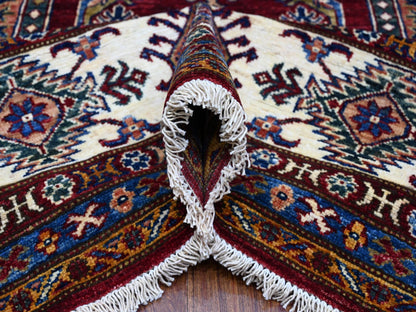 Red 8'1" x 10'3" Tribal Hand knotted Wool Rug - Sku: O089092