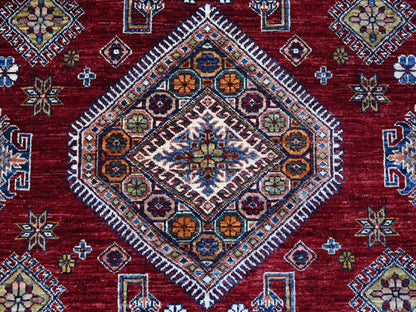 Red 8'1" x 10'3" Tribal Hand knotted Wool Rug - Sku: O089092