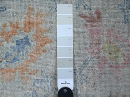 Grey 2'10" x 15'10" Oushak And Peshawar Hand knotted Wool Rug - Sku: O089097