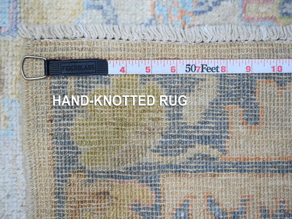 Grey 2'10" x 15'10" Oushak And Peshawar Hand knotted Wool Rug - Sku: O089097