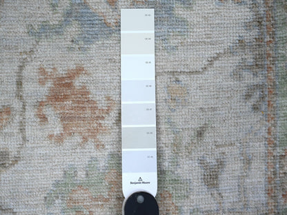 Grey 2'9" x 15'4" Oushak And Peshawar Hand knotted Wool Rug - Sku: O089101