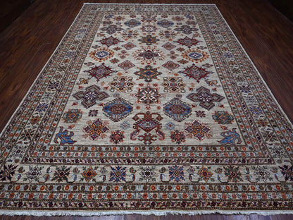 Grey 9'0" x 12'3" Tribal Hand knotted Wool Rug - Sku: O089103