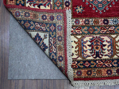 Red 7'9" x 9'9" Tribal Hand knotted Wool Rug - Sku: O089110