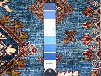 Kazak Tribal hand-knotted wool rug in Blue, 7'10" x 9'11", SKU O089112
