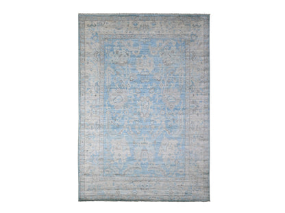 Oushak hand-knotted wool rug in Blue, 6'2" x 8'10", SKU O089120